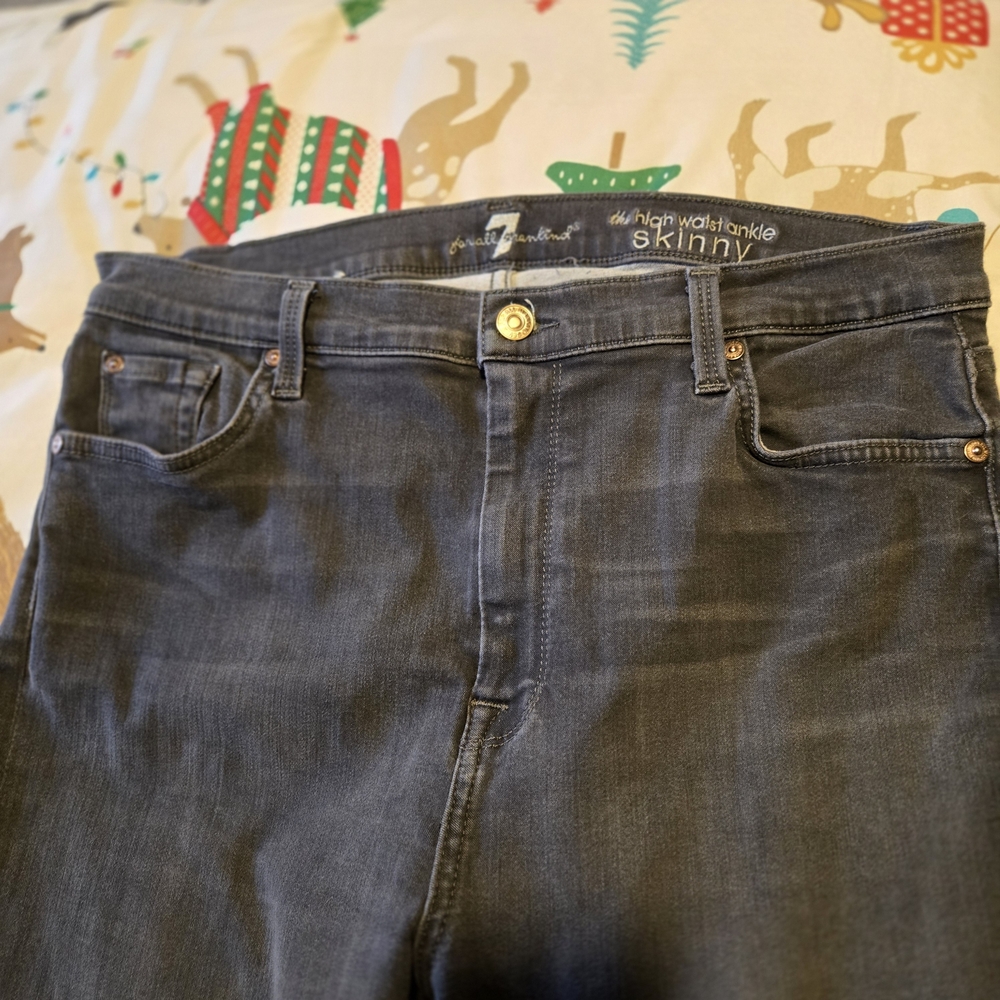 7 For All Mankind Gray Skinny Jeans